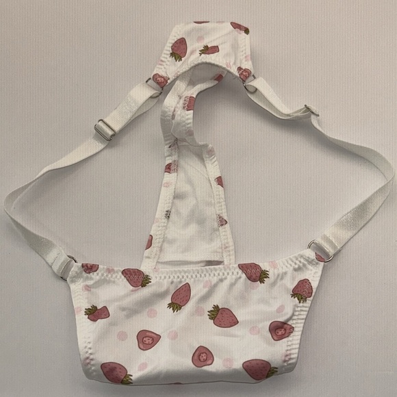 Silky Liquid Satin Pink Strawberry & Polka Dot‎ Stretchy White Thong Panties NEW - Picture 11 of 11